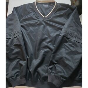 PGA TOUR Wind & Water Resistant Pullover Golf Jacket Men's XL Black V-Neck